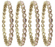 NMII Traditional Kundan Work Metal Bangles Set For Women & Girls | Mirror Bangles For Women | Bangles For Wedding, Party, Festival, Function | Women's Fashion Jewellery- Set of 4