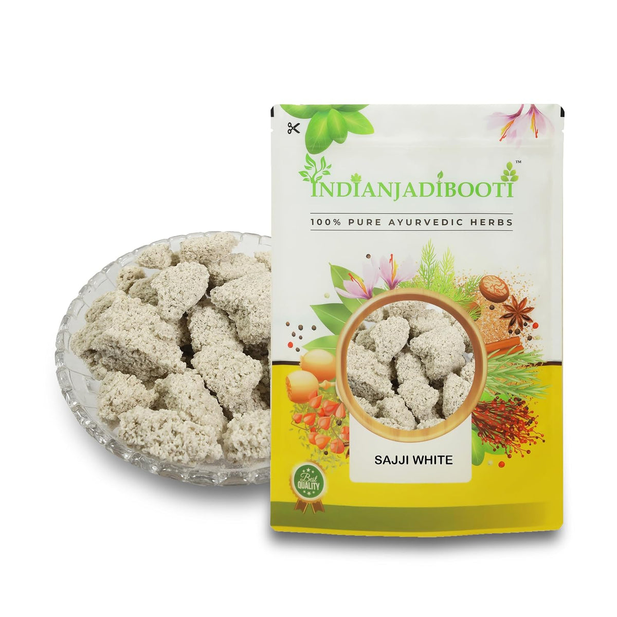 IndianJadiBooti Sajji White | Sajji Safed | support metabolism | (Natural Sodium Carbonate/Alkali Salt) | 900 Grams | Pack Of 2