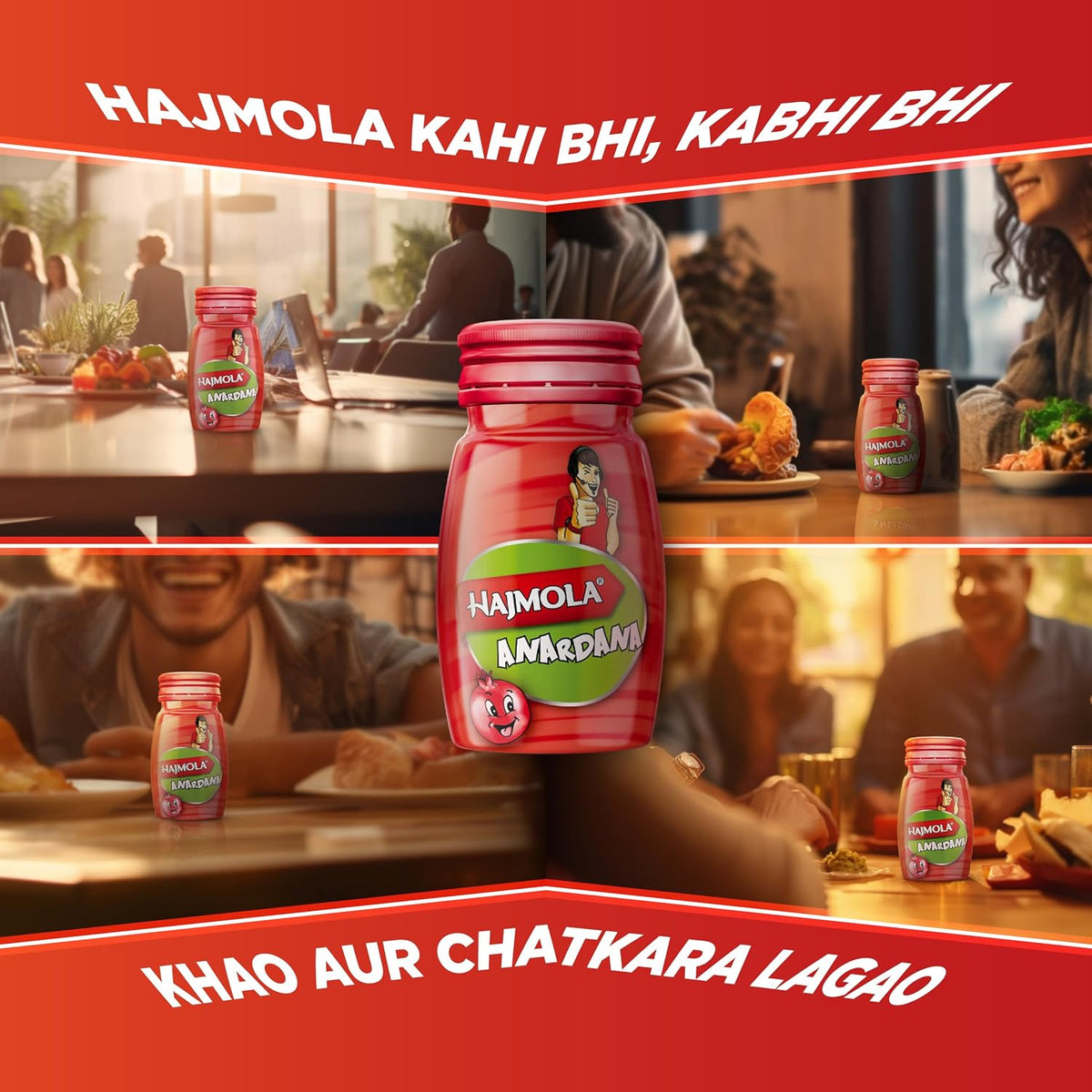 Dabur Hajmola Anardana – Digestive Tablets | Pack of 120 | Tangy Pomegranate Flavour | Improves Digestion & Relieves Gas | Ayurvedic Herbal Formula