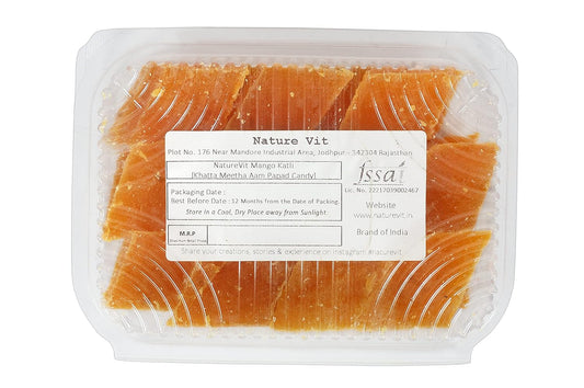 NatureVit Mango Katli 1.5Kg | Khatta Meetha Aam Papad Candy | Traditional Indian Snack | Sweet & Tangy Mango Fruit Bar