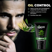 Beardo Purifying Neem Face Wash for Oil Control, 100ml (Pack of 2) | Soothes & Heals | Daily facewash for men | Gentle cleansing for oily-acne-prone skin