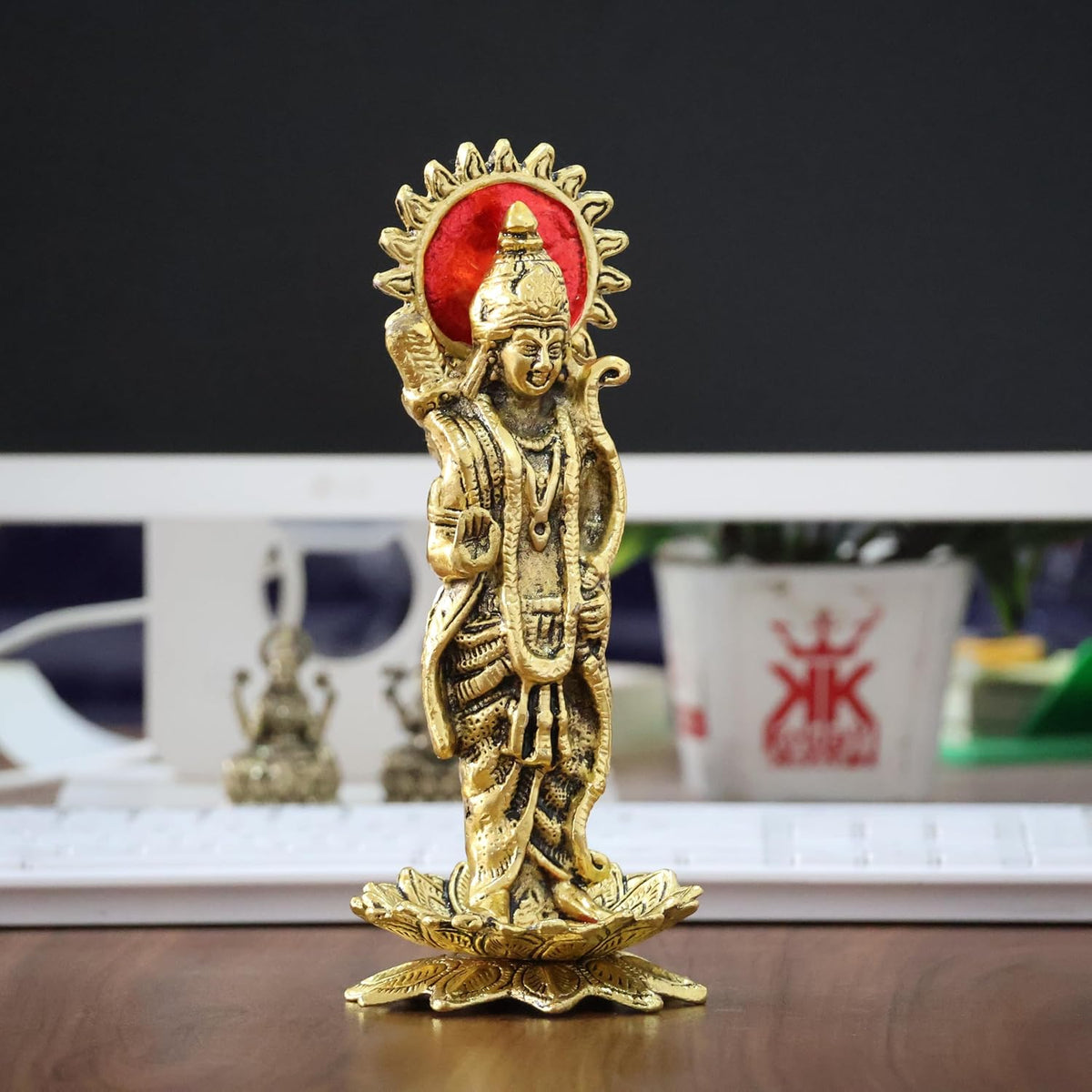 KridayKraft Ram Lalla Idol for Home Metal Ram ji Murti Ayodhya Tample Ramlala Statue Mandir Ayodhya Model God Idols for Pooja Room Home Decor