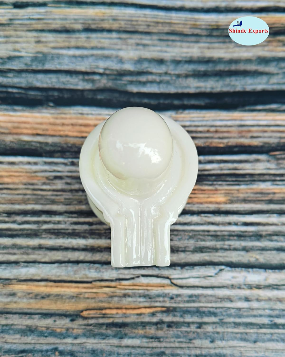 SHINDE EXPORTS Marble Shivling (White, 6 cm)