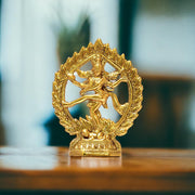KridayKraft Aluminium India Metal Shiva Idol Natraj Statue Statue for Home Decor -Gold Plated Dancing Shiva Natraja/Natrajan Showpiece Figurine Murti Deccoration & Gifts