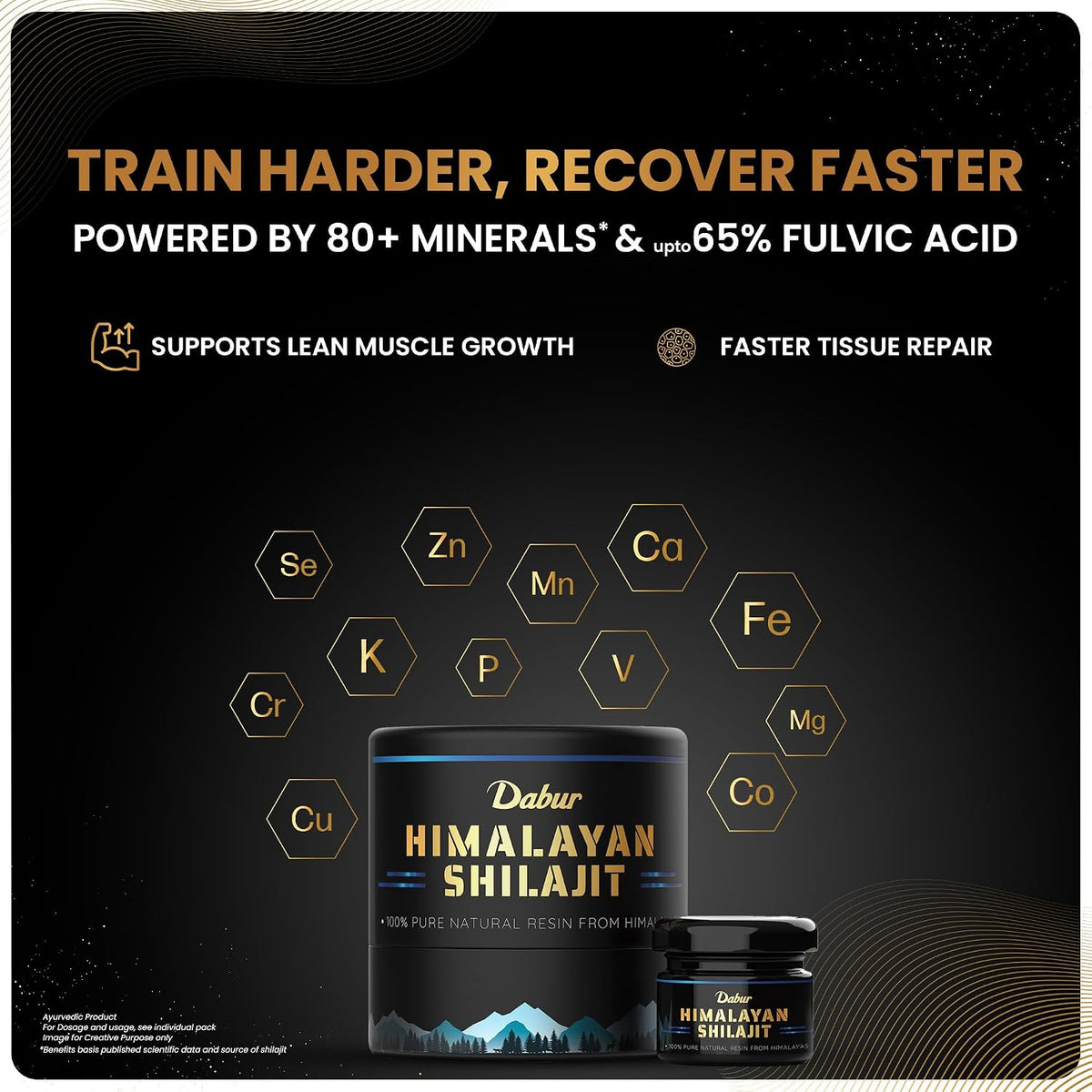 Dabur Himalayan Shilajit/Shilajeet Resin - 20g (10g x 2) | 250mg per serving | Boosts Muscle Growth & Stamina | 100% Ayurvedic | Grade A shilajit sourced from the Himalayas up to 19,000 ft