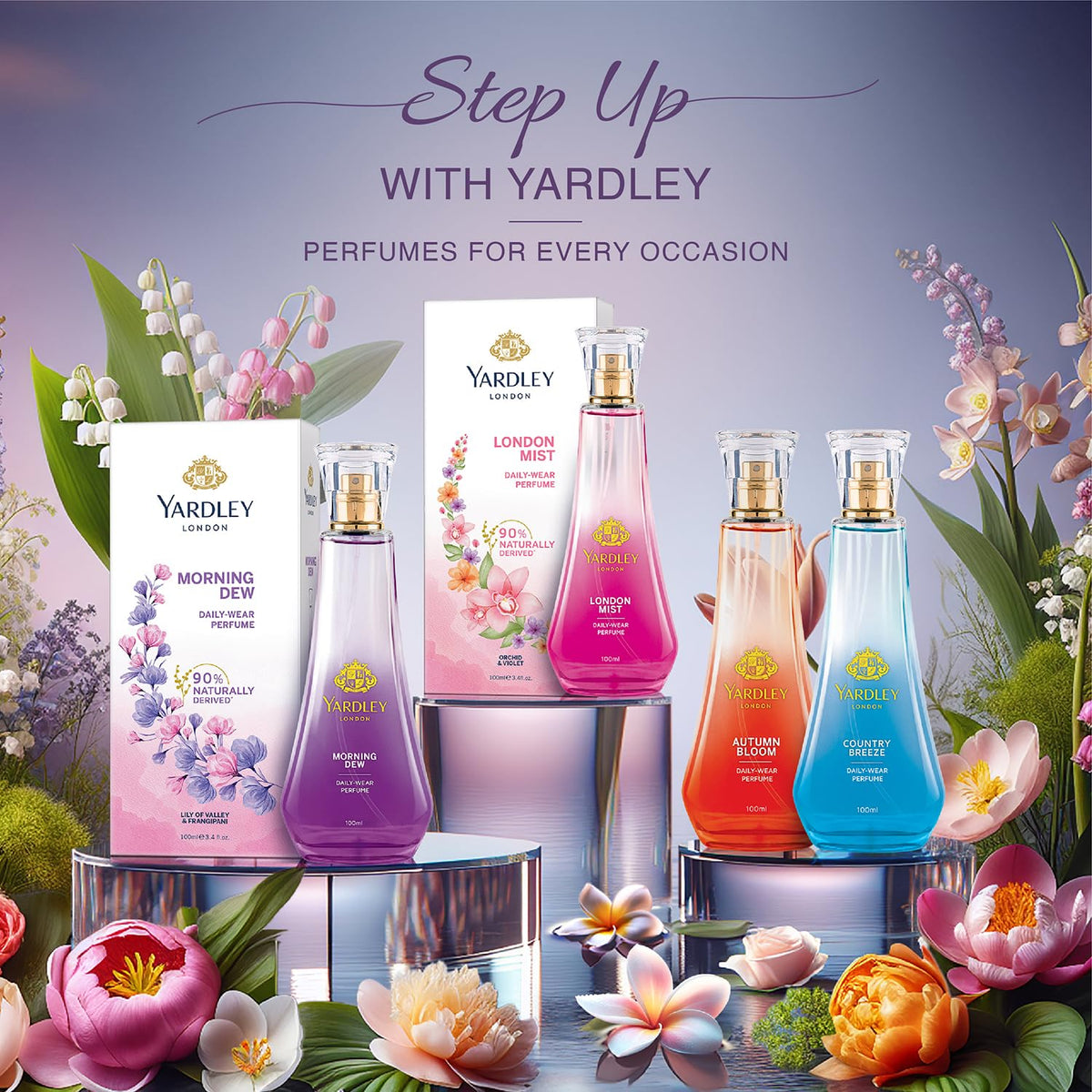 Yardley London Autumn Bloom Perfume| Floral Fruity Scent| 90% Naturally Derived| Plumeria & Orange Peony Perfume For Women| 50Ml - Spray