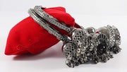 NMII Non-Precious Metal with BallChain and Cone Shaped Latkan Studded Glossy Finished Kada Set For Women and Girls