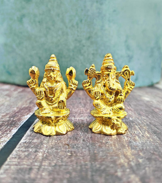 SHINDE EXPORTS Small Brass laxmi Ganesh murti Idol Statue 4.5cm