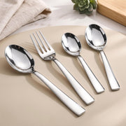 Parage 24 Pieces Premium Stainless Steel Cutlery Set for Home & Kitchen (Contains: 6 Table Spoons, 6 Forks, 6 Tea Spoons, 6 Dinner Spoons), Luxury Dining Tableware Gift for House Warming, Silver