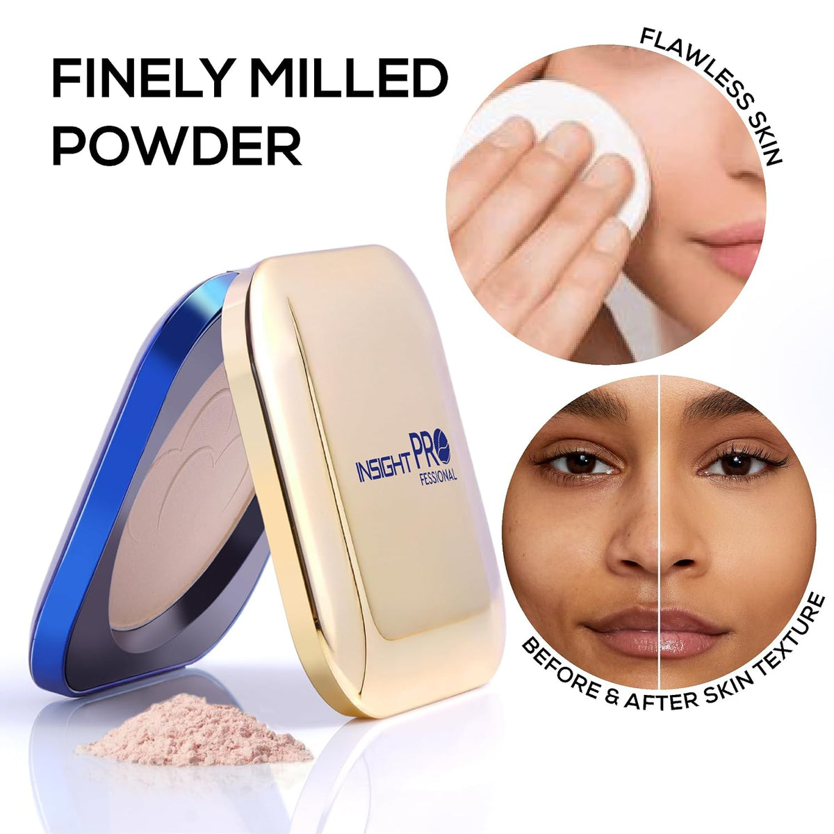 INSIGHT All Day Matte Compact Foundation - (Warm Sand) | Buildable Coverage, Flawless Finish | Lightweight, Long-Lasting Pressed Powder | Oil Control Face Makeup - 11g