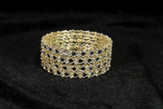 NMII Golden Metal with American Diamond & Mirror Work Bangles Set For Women & Girls | Kundan Mirror Bangles | Gold Plated Bangles | Women's Bangles Bracelet | Diamond Fashion Jewellery-Set of 4