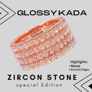 NMII Premium Alloy Metal Kada Set with Shiny Diamond Stone For Women & Girls | Fancy Latest Women's Kangan Stylish | Beautiful Girl's Bangles For Wedding, Party, Daily, Gift - Set Of 4