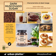 Urban Platter Mauritian Dark Muscovado Sugar, 1kg (Rich & Intense | Perfect for indulgent Baking & Desserts)