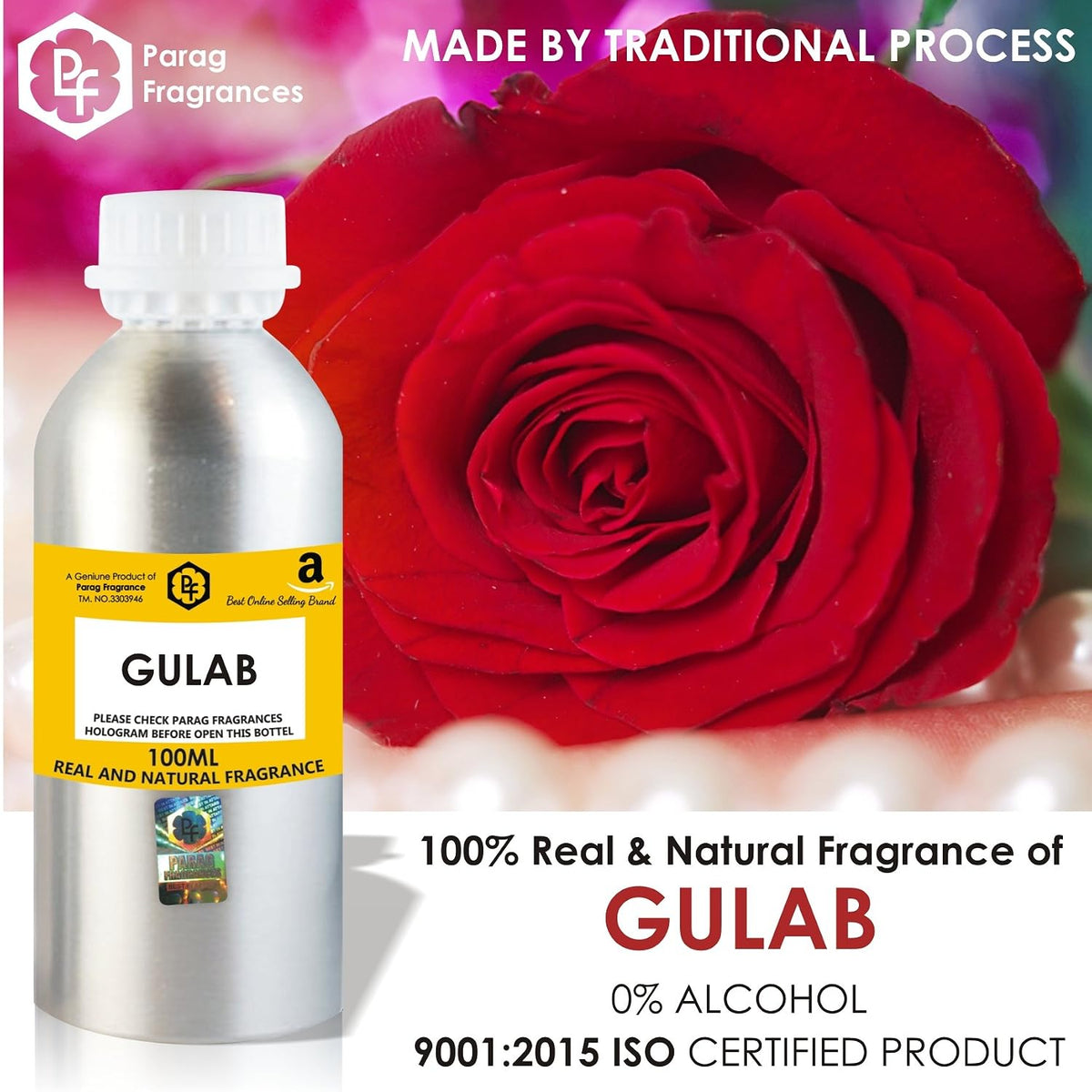 Parag Fragrances Rose (Gulab) Attar 100ml.
