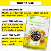 IndianJadiBooti Jamun Guthli Powder | Java Plum Seeds (Syzygium Cumini) | Natural Glycemic Support for Blood Sugar Management | Rich in Jamboline | Traditional Madhumeha Care | 100 Pack of 2