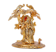 KridayKraft Radha Krishna Standing Playing Flute Under Tree idol Metal Statue Gold Antique Finish for Pooja & Home,Office Decorative,Radha Krishna Murti Showpiece Figurines,Religious idol Gift Article...