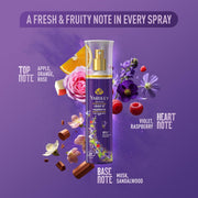 Yardley London Violet & Raspberry Fine Fragrance Mist Spray| 2X Fresh Perfume Spray For Women| 91% Naturally Derived| 135Ml