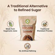 NatureVit Khandsari Dhaga Mishri 1 Kg | Pure Threaded Rock Sugar | Traditional Brown Mishri Candy for Pooja & Wellness