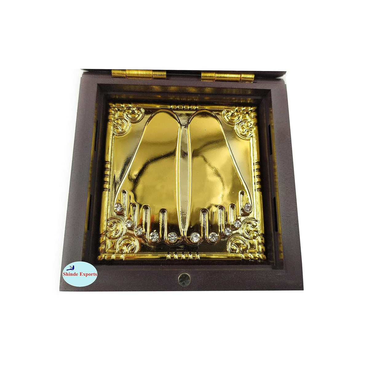 SHINDE EXPORTS Shirdi Saibaba Charan paduka Gift Box for puja (Mini Size (8x8cm))