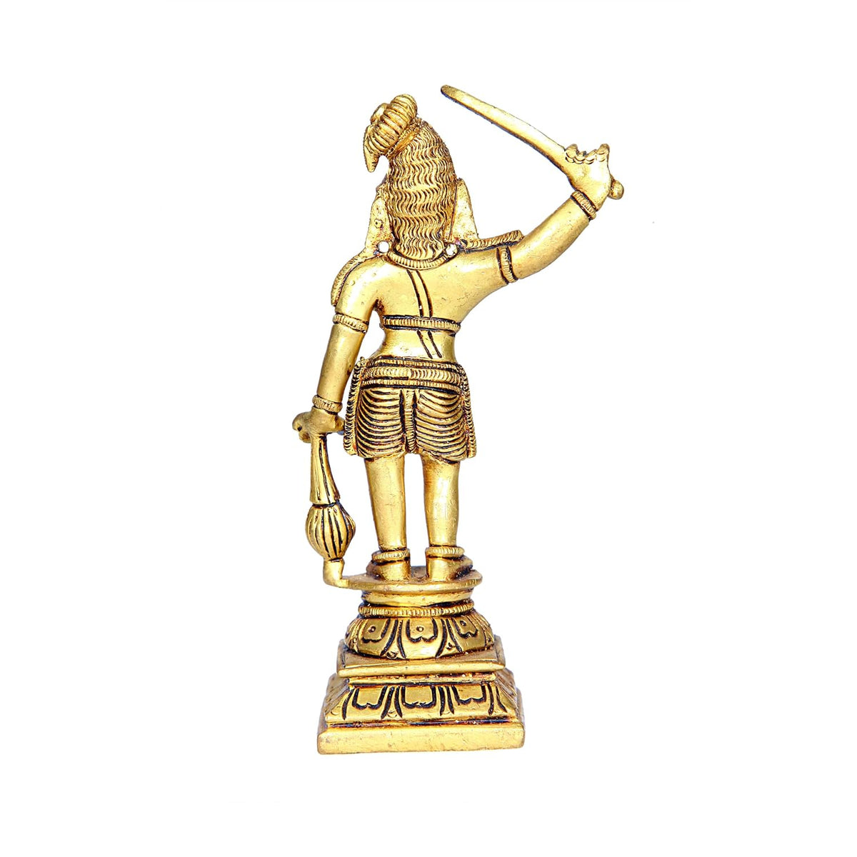 Aalayam Selveer Madurai Veeran Silai Brass | Madurai Veeran Idol Brass | Madurai Veeran Statue Brass 14.5 CM Height, Gold Colour 1 No