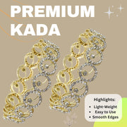 NMII Stylish Alloy Metal Gold Plated Bangles Set For Girls and Women Studded American Diamond Stone | Fancy Diamond Bangles | Metal bangles | Women Bangles For Wedding, Party, Function- Set of 2