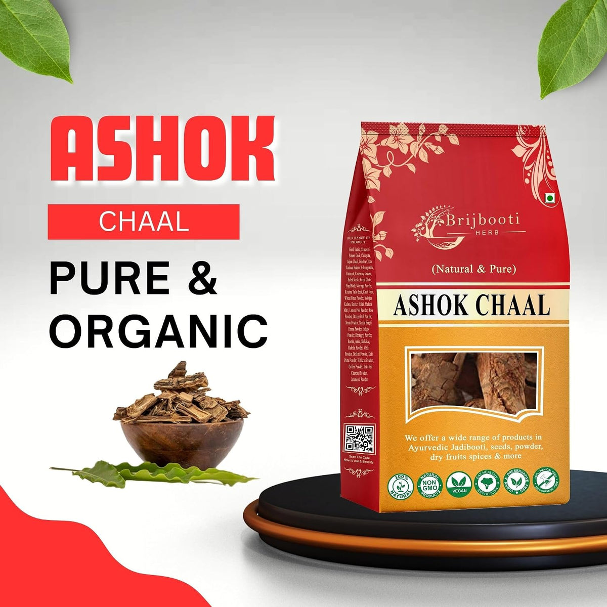 BrijBooti Ashok Chaal 200 Gr - Ashoka Bark - Saraca Ashoka Bark - Ashok Tree