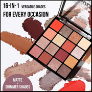 Insight Cosmetics Gorgeous 16 Color Eyeshadow Palette|Matte|Shimmer|Beginner Friendly & Long Lasting Eye Shadow Palette|Long Wearing And Easily Blendable Eye Makeup Palette, 37gm(MK09-Golden Skyline)