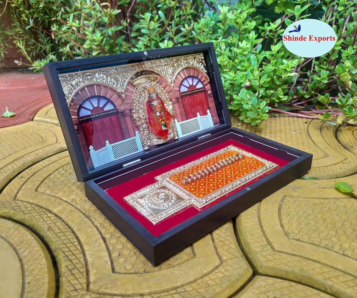 SHINDE EXPORTS Shirdi Sai Baba Charan paduka Gift Box for puja (Sai Samadhi Box)