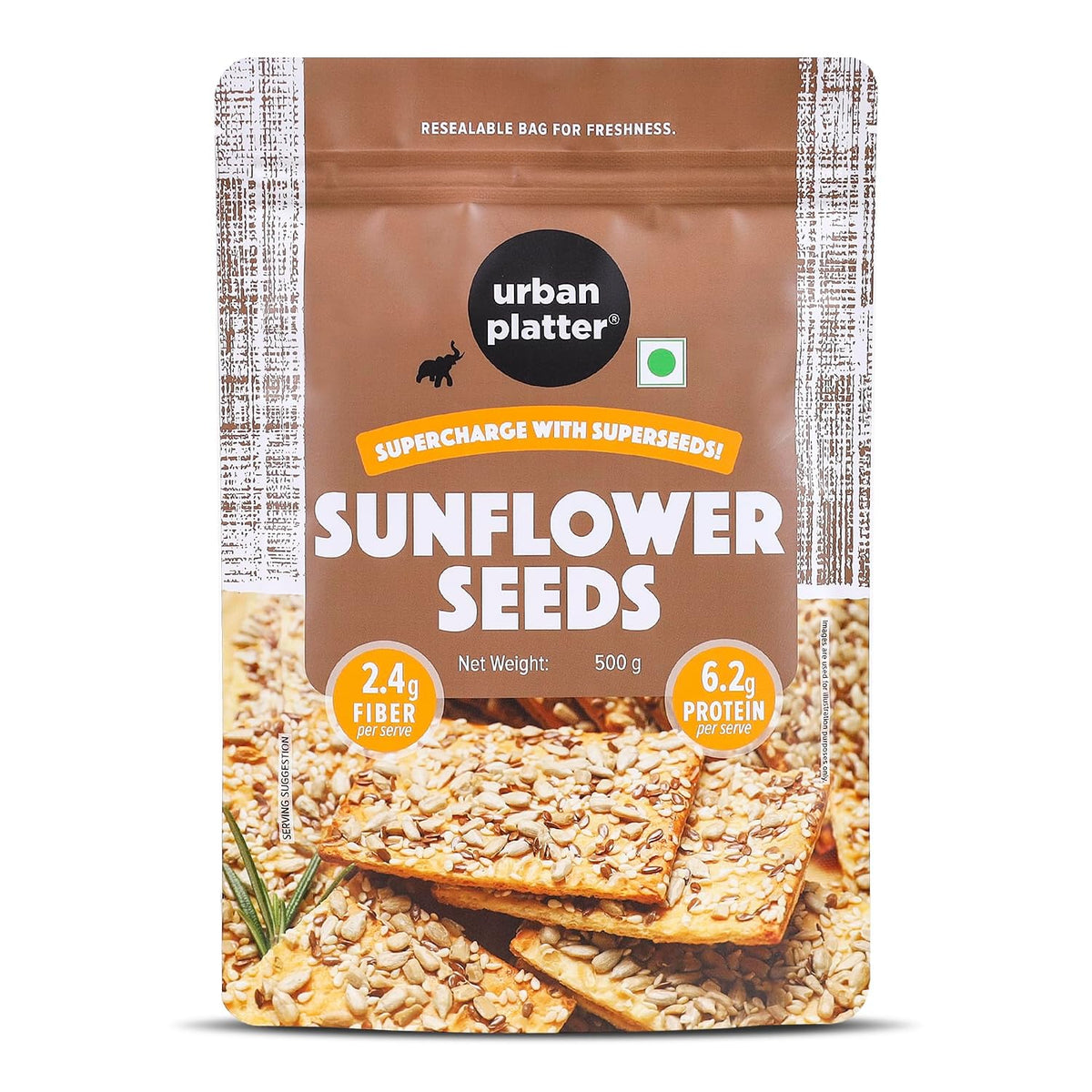 Urban Platter Sunflower Seeds, 500g (Protein & Fibre Rich | Vitamin E-Rich | Snacking, Salads & Baking)