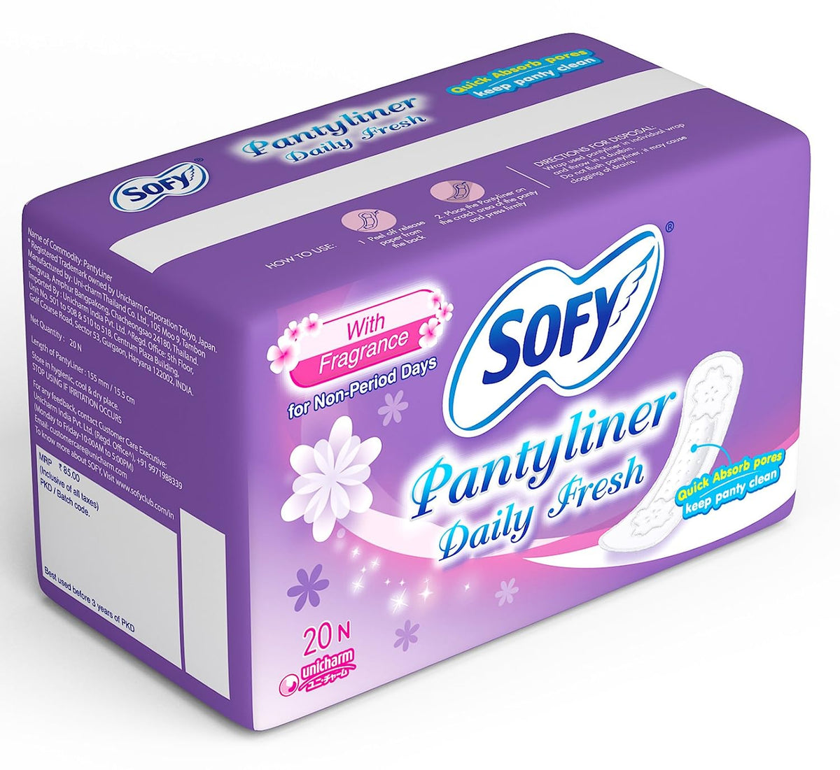 Sofy Daily Fresh Panty Liner - 20 Pieces (Pack of 1)