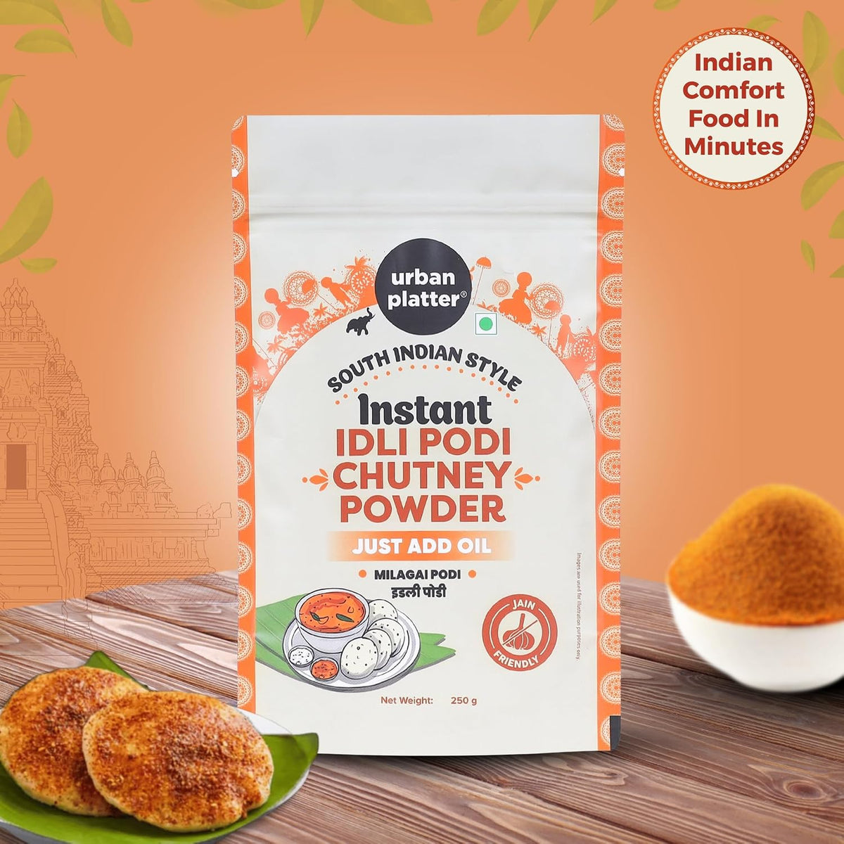 Urban Platter South Indian Style Instant Idli Podi Chutney Powder, 250g (Milagai Podi | South Indian Gunpowder | Ready-to-Use | Perfect for Idli, Dosa and Rice)