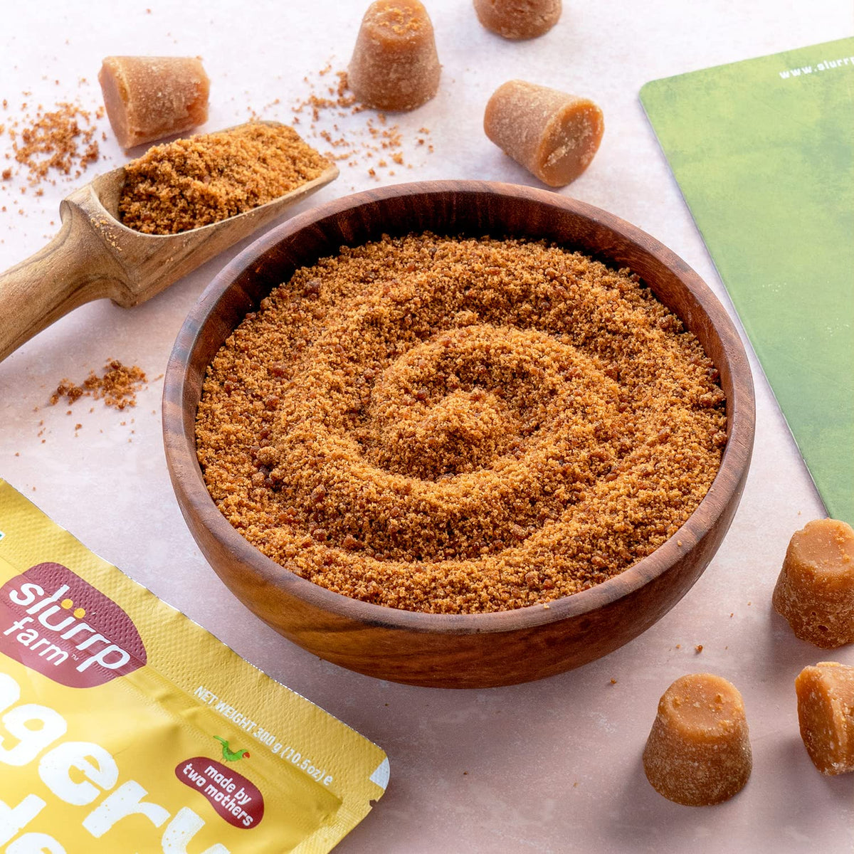 Slurrp Farm Jaggery/Gur/Gud Powder | Healthy Sugar Subsitute | Unbleached Jaggery | Sulphate Free, 300g