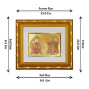 Diviniti Padmavati & Balaji Gold Plated Wall Photo Frame, Table Décor| DG Frame 103 Size 1 and 24K Gold Plated Foil| Religious Photo Frame Idol For Pooja, Gifts Items (16.5 CM X 15.5 CM)