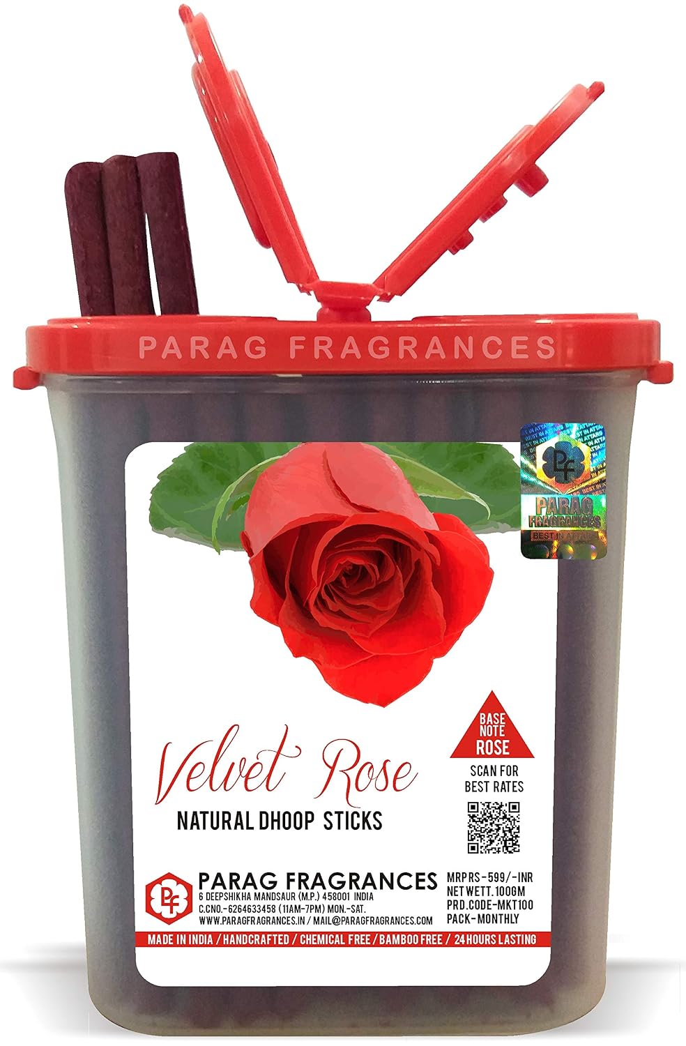 Parag Fragrances Extra Premium Long Lasting Dhoop Sticks 100 Gram Pack for Pooja & Home Fragrance (Rose Arabian)