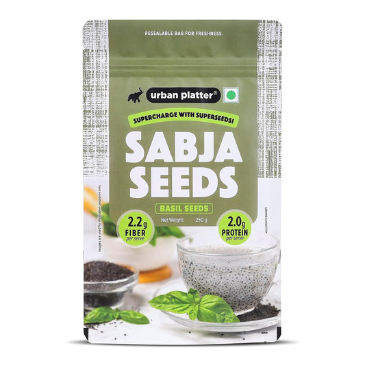 Urban Platter Sabja Seeds, 250g (Basil Seeds for Weight Management, Digestion & Hydration, Rich in Fiber & Omega-3, Falooda, Detox Drinks & Smoothies)