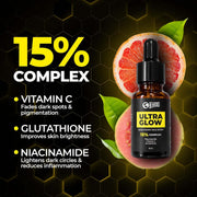 Beardo Ultra Glow Brightening Face Serum for Men | Powered by 15% Niacinamide, Vitamin C, Glutathione | Simple Serum for Men | Brightening Face Serum – 10ml