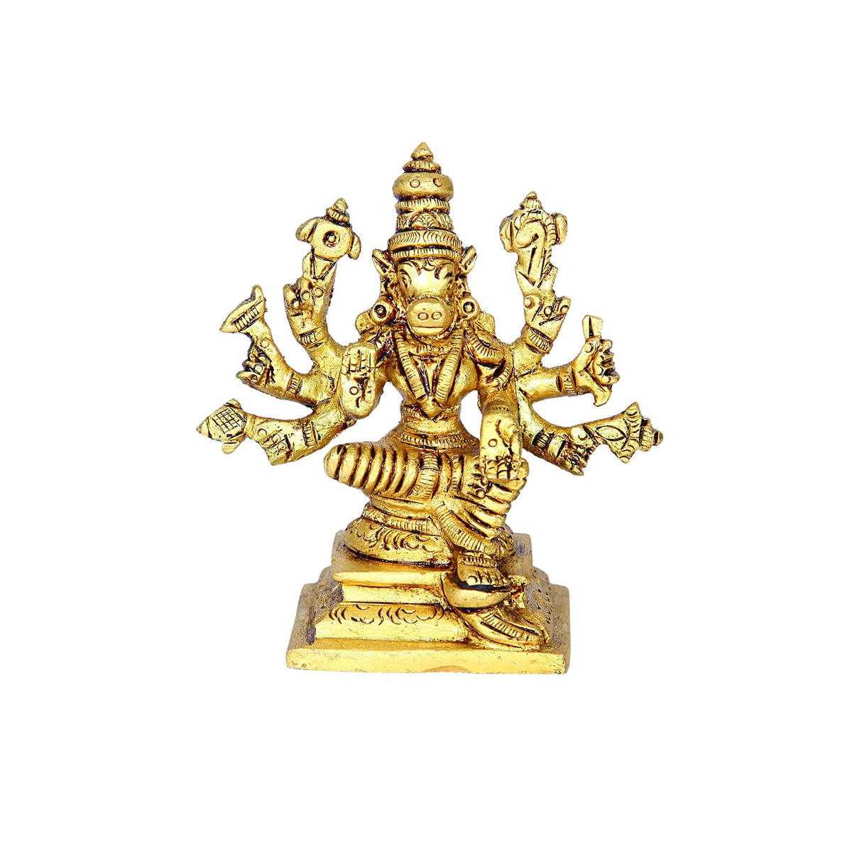 Aalayam Selveer Varahi Amman Statue Small | Varahi Amman Silai Small | Small Varahi Amman Brass Statue 7.5 CM Height Brass Gold Colour 1 Piece