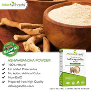 Attar Ayurveda Ashwagandha powder (100g) | Withania Somnifera | Helps fight anxiety and Stress and Improving vigor and vitality