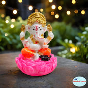SHINDE EXPORTS Marble Ganesha Idol, Small Size 2.5 Inches, for Car Dashboard, Office Desk Decor