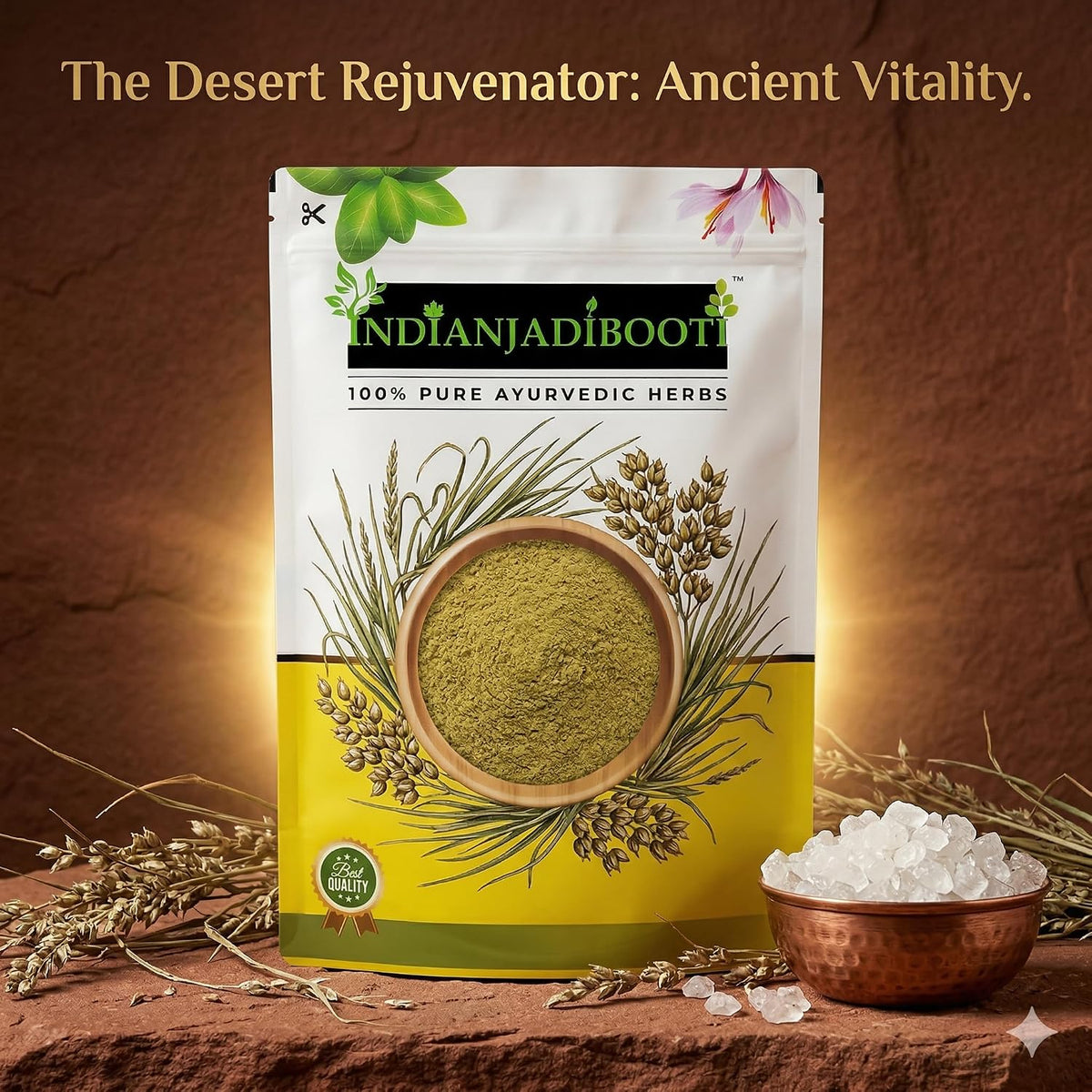 IndianJadiBooti Kurand Grass Powder (Bahuphali/Corchorus Depressus) – Raw Ayurvedic Herb for Natural Vitality, Stamina & Urinary Support – Helps Combat Fatigue & Internal Heat | 3 Packs of 900 Grams