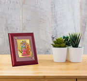 DIVINITI 24K Gold Plated Shri Radha Rani and Lord Krishna Photo Frame | Premium Religious Gift & Spiritual Home Decor | MDF Gold Foil Frame for Pooja Room, Mandir, Wall & Gifting | 16 x 13.5 CM