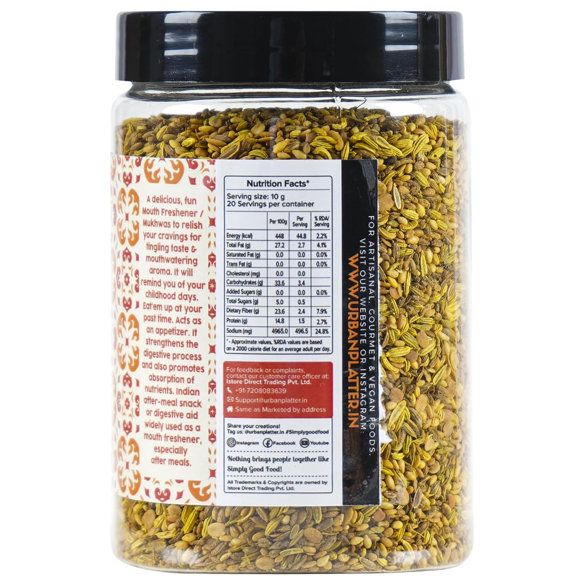 Urban Platter Traditional Gujarati Tangy Mukhwas, 200 Grams (Mouth Freshener | Digestive | After-Meal Snack | Rich in Fibre)