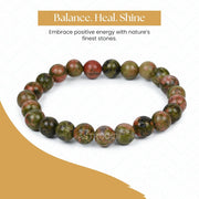 ASTRODIDI Natural Certified Unakite Stone Bracelet for emotional balance, personal growth and physical well-being by harmonizing the heart and mind | Reiki Feng-Shui Healing Crystal Gemstone Bracelet
