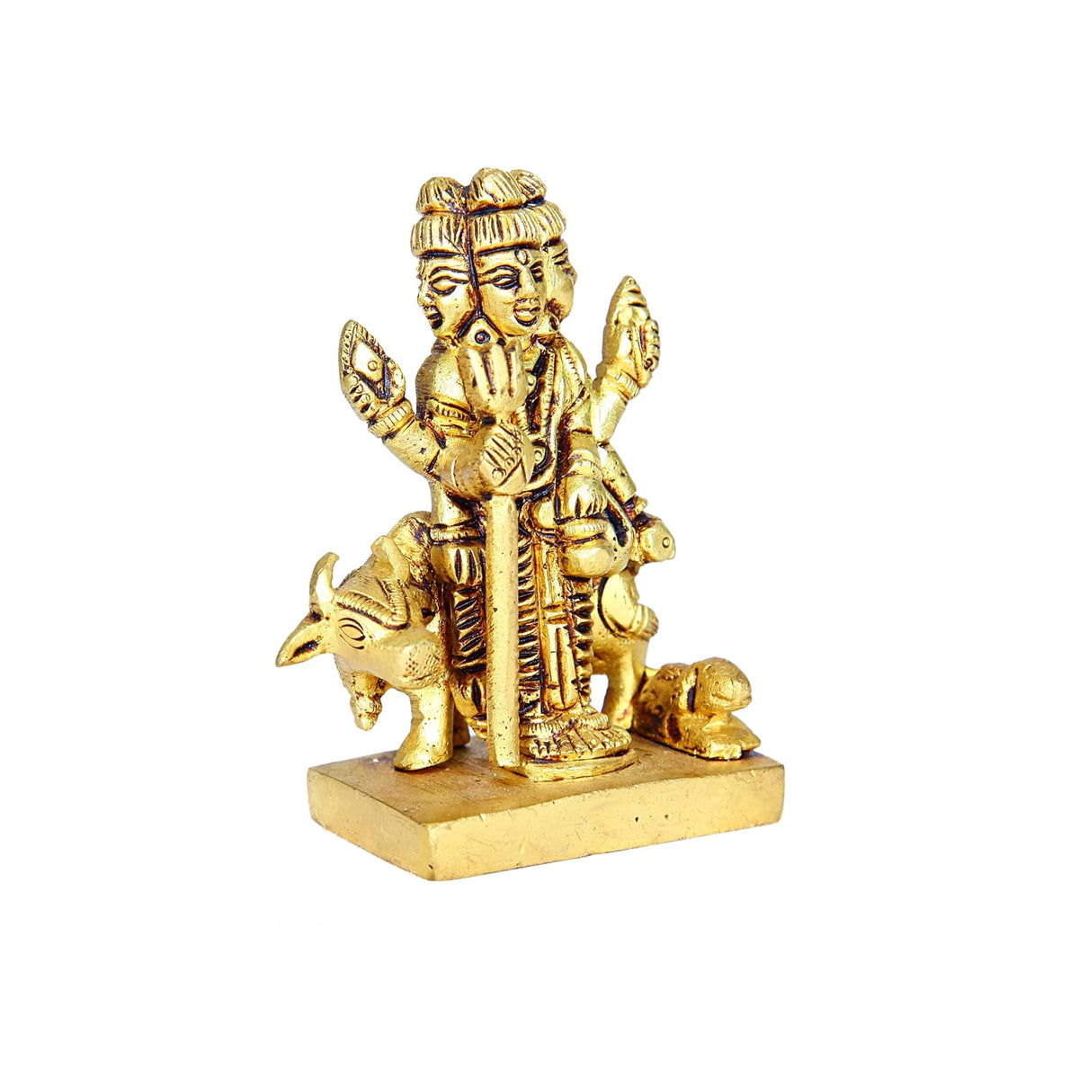 Aalayam Selveer Datta Murti Brass Small | Dattatreya Idol Small | Dattatreya Murti Small | Datta Guru Murti Small | Dattatreya Idol Brass 7.5 CM Height Brass Gold Colour 1 Piece