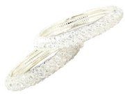 NMII Metal with Pearls Bangles Bracelet Set For Girls & Women I Pack of 2 Bangle