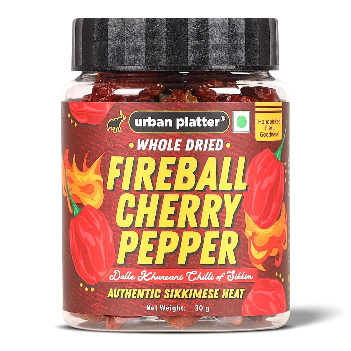Urban Platter Fireball Cherry Pepper, 30g (Whole & Dried | Dalle Khursani Chilli of Sikkim |Hot & Fiery)