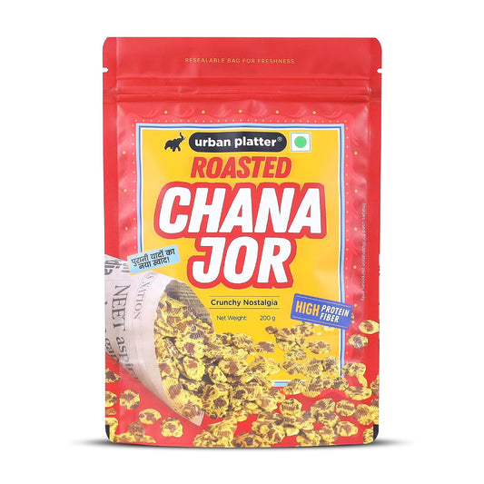Urban Platter Roasted Chana Jor, 200g (High Protein, High Fiber, Palm-Oil Free | Non Fried Nostalgic Indian Snack | Flattened Whole Bengal Gram)