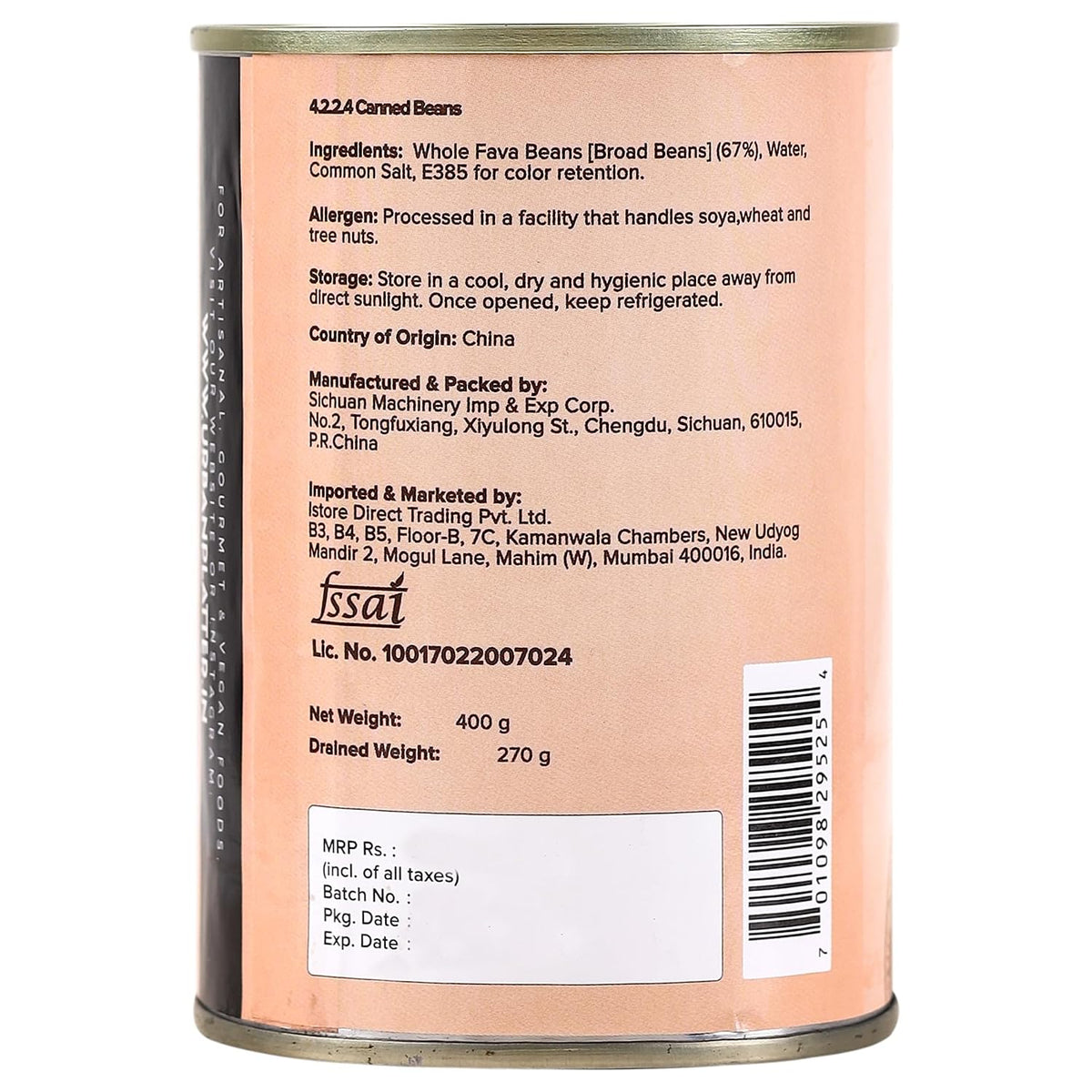 Urban Platter Canned Fava Beans, 400g (Ready to use, Cooked Fava Beans, Broad Beans, Middle Eastern Staple, Foul Medammas)
