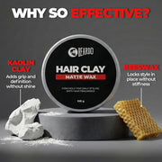 Beardo Hair Clay Wax for Men, 100 gm | Hair Clay for men | Styling Wax | Volumizing | Strong Hold | Restylable |Matte Finish | Easy to Wash Off | Texture Clay for Men