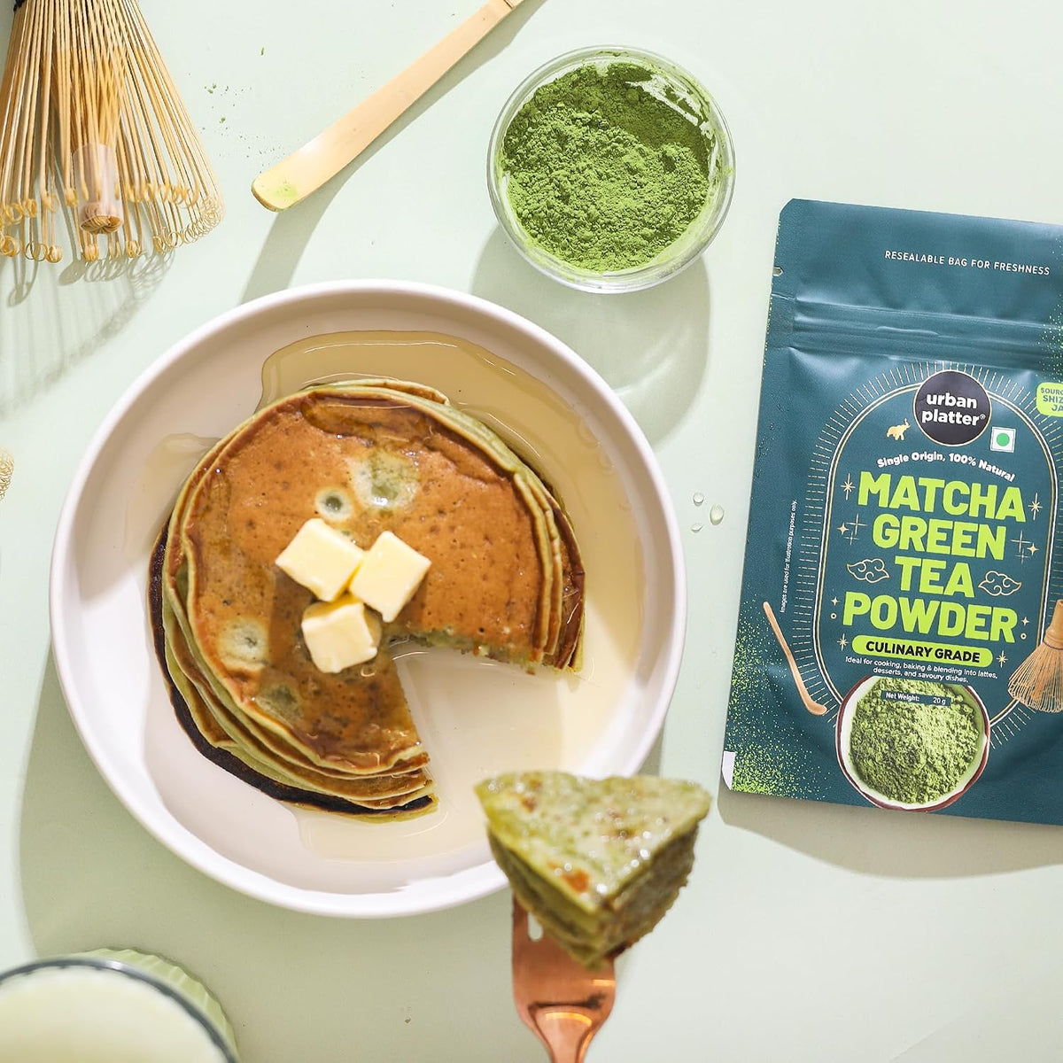 Urban Platter Japanese Culinary-Grade Matcha Green Tea Powder, 50g (Sourced from Shizuoka, Japan | Stone-Ground | Antioxidant-Rich)